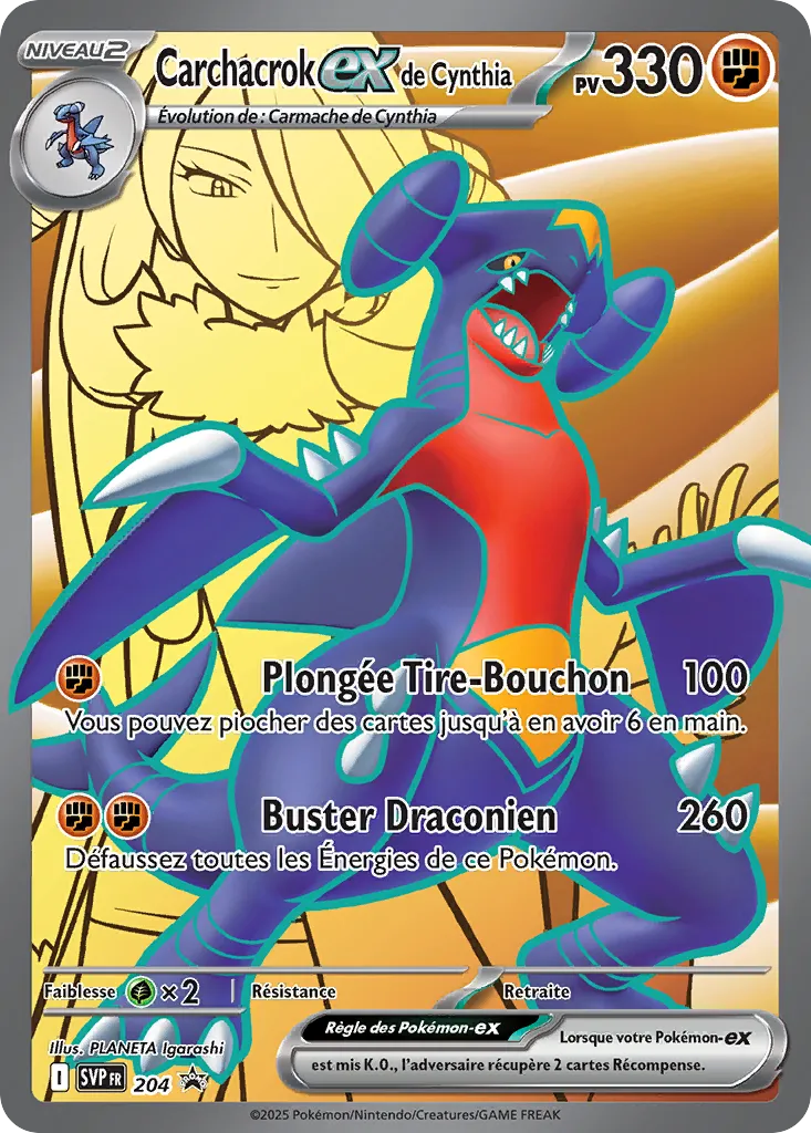 Carte Pokémon Carchacrok EX de Cynthia SVP204 disponible chez Manga Cash à Liège