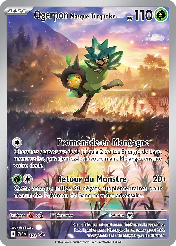 Carte Pokémon Ogerpon Masque Turquoise SVP123 chez Manga Cash Ans sur les hauteurs de Liège