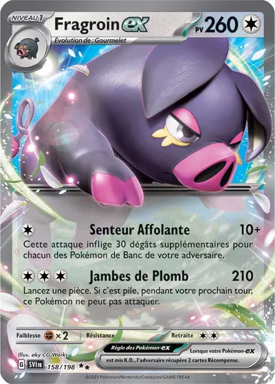 Fragroin EX 158/198 issu de l’extension Écarlate et Violet, mise en avant par Manga Cash à Ans en région liégeoise.