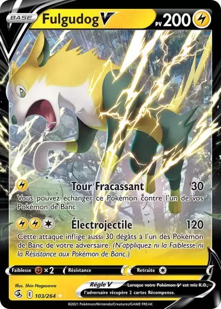 Carte Pokémon Fulgudog V 103/264 Poing de Fusion en vente à Ans chez Manga Cash