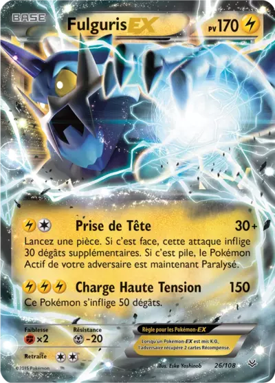 Carte Pokémon Fulguris-EX 26/108 XY Ciel Rugissant en français