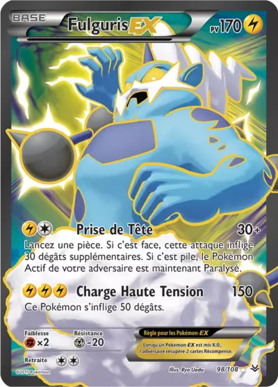 Carte Pokémon Fulguris-EX 98/108 XY Ciel Rugissant en français