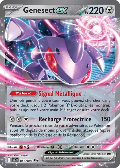 Genesect EX 067/086 issu de l’extension Foudre Noire, disponible chez Manga Cash à Ans, province de Liège.