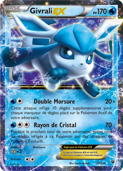 Carte Pokémon Givrali-EX 20/124 XY Impact des Destins en français