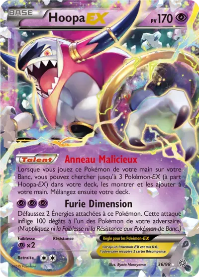 Carte Pokémon Hoopa-EX 36/98 XY Origines Antiques en français