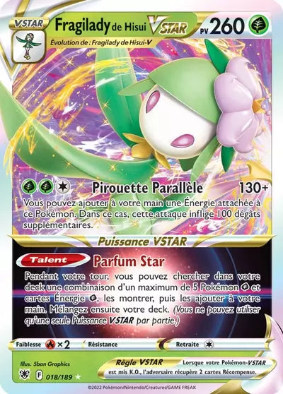 Carte Pokémon Fragilady de Hisui VSTAR 018/189 Astres Radieux ASR – vente à l’unité au prix Cardmarket – Manga Cash Ans (Liège)