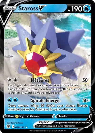 Carte Pokémon Staross V 030/189 Astres Radieux ASR – vente à l’unité au prix Cardmarket – Manga Cash Ans (Liège)