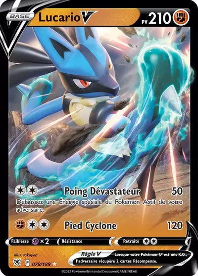 Carte Pokémon Lucario V 078/189 Astres Radieux ASR – vente à l’unité au prix Cardmarket – Manga Cash Ans (Liège)