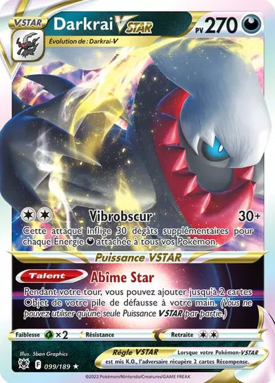 Carte Pokémon Darkrai VSTAR 099/189 Astres Radieux ASR – vente à l’unité au prix Cardmarket – Manga Cash Ans (Liège)