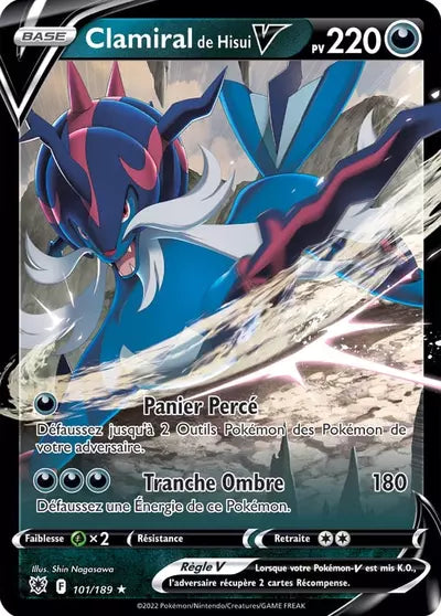Carte Pokémon Clamiral de Hisui V 101/189 Astres Radieux ASR – vente à l’unité au prix Cardmarket – Manga Cash Ans (Liège)