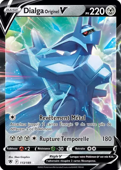 Carte Pokémon Dialga Originel V 113/189 Astres Radieux ASR – vente à l’unité au prix Cardmarket – Manga Cash Ans (Liège)