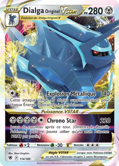 Carte Pokémon Dialga Originel VSTAR 114/189 Astres Radieux ASR – vente à l’unité au prix Cardmarket – Manga Cash Ans (Liège)