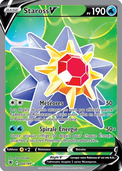 Carte Pokémon Staross V 166/189 Astres Radieux ASR – vente à l’unité au prix Cardmarket – Manga Cash Ans (Liège)