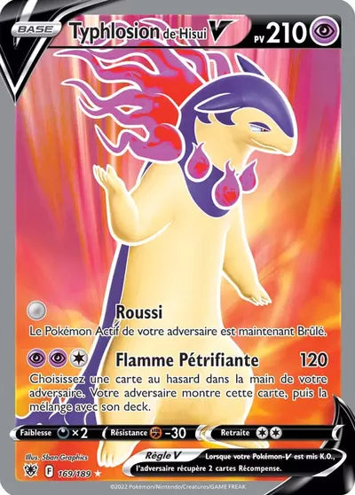Carte Pokémon Typhlosion de Hisui V 169/189 Astres Radieux ASR – vente à l’unité au prix Cardmarket – Manga Cash Ans (Liège)