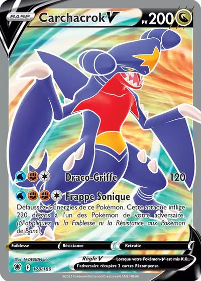 Carte Pokémon Carchacrok V 178/189 Astres Radieux ASR – vente à l’unité au prix Cardmarket – Manga Cash Ans (Liège)