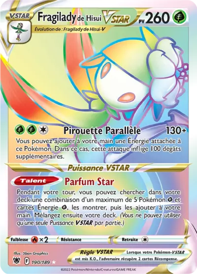 Carte Pokémon Fragilady de Hisui VSTAR 190/189 Astres Radieux ASR – vente à l’unité au prix Cardmarket – Manga Cash Ans (Liège)