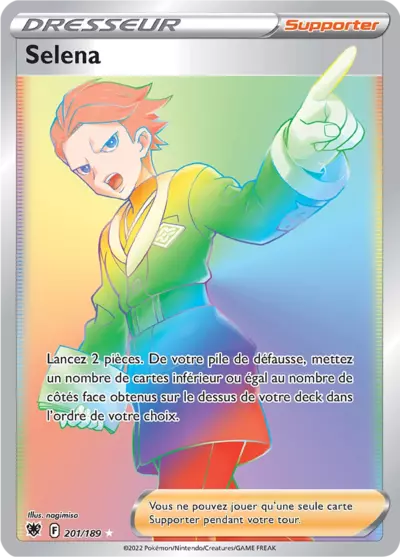 Carte Pokémon Selena 201/189 Astres Radieux ASR – vente à l’unité au prix Cardmarket – Manga Cash Ans (Liège)