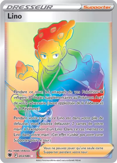 Carte Pokémon Lino 203/189 Astres Radieux ASR – vente à l’unité au prix Cardmarket – Manga Cash Ans (Liège)