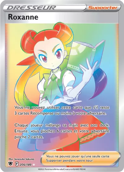 Carte Pokémon Roxanne 206/189 Astres Radieux ASR – vente à l’unité au prix Cardmarket – Manga Cash Ans (Liège)