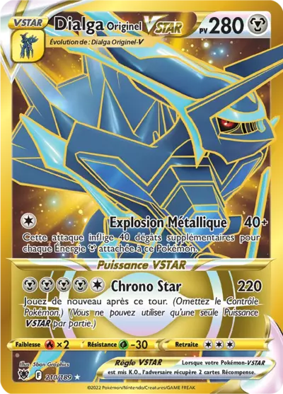 Carte Pokémon Dialga Originel VSTAR 210/189 Astres Radieux ASR – vente à l’unité au prix Cardmarket – Manga Cash Ans (Liège)