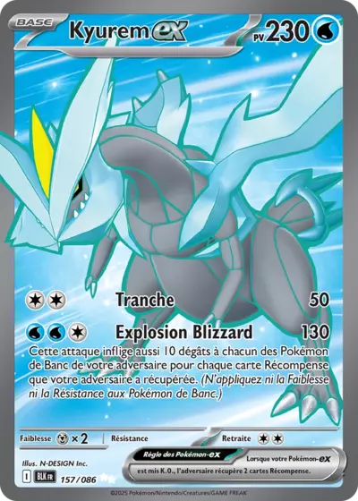 Retrouvez Kyurem EX 157/086 – Foudre Noire chez Manga Cash Ans (Liège).