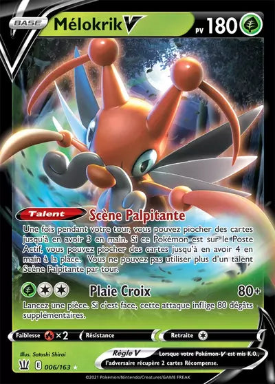 Carte Pokémon officielle Mélokrik V 006/163 - Styles de Combat (non née) - Manga Cash Ans (Liège)