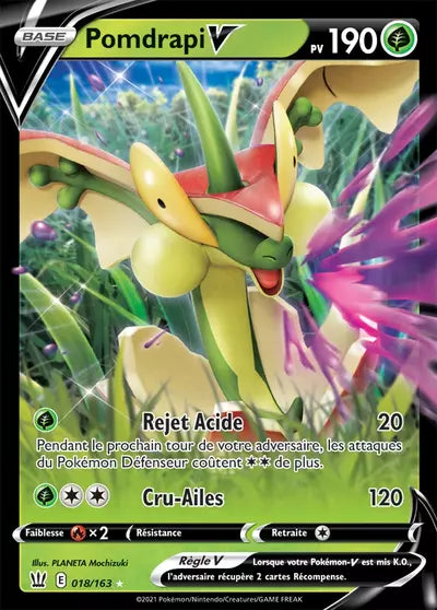 Carte Pokémon officielle Pomdrapi V 018/163 - Styles de Combat (non née) - Manga Cash Ans (Liège)