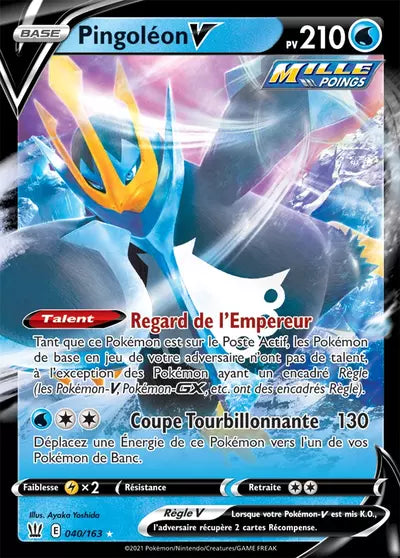 Carte Pokémon officielle Pingoléon V 040/163 - Styles de Combat (non née) - Manga Cash Ans (Liège)