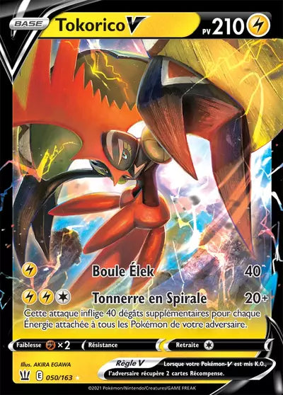 Carte Pokémon officielle Tokorico V 050/163 - Styles de Combat (non née) - Manga Cash Ans (Liège)