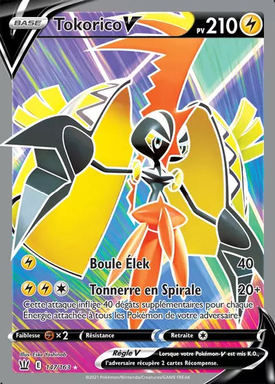 Carte Pokémon officielle Tokorico V 147/163 - Styles de Combat (non née) - Manga Cash Ans (Liège)