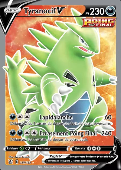Carte Pokémon officielle Tyranocif V 154/163 - Styles de Combat (non née) - Manga Cash Ans (Liège)