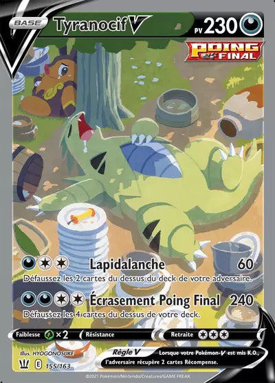 Carte Pokémon officielle Tyranocif V 155/163 - Styles de Combat (non née) - Manga Cash Ans (Liège)