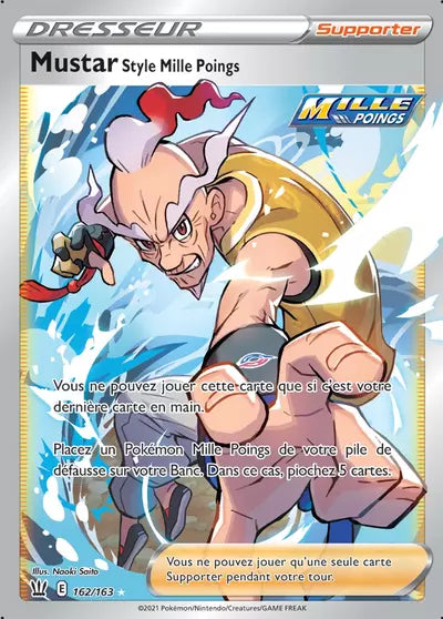 Carte Pokémon officielle Mustar Style Mille Poings 162/163 - Styles de Combat (non née) - Manga Cash Ans (Liège)