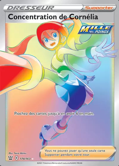 Carte Pokémon officielle Concentration de Cornélia 174/163 - Styles de Combat (non née) - Manga Cash Ans (Liège)