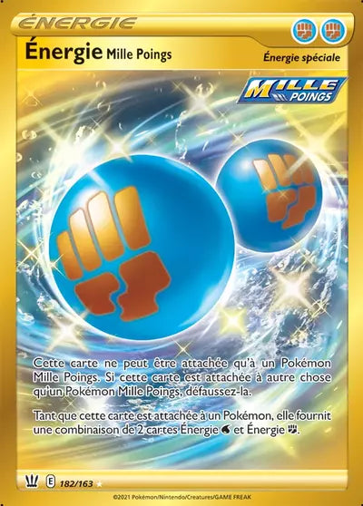 Carte Pokémon officielle Énergie Mille Poings 182/163 - Styles de Combat (non née) - Manga Cash Ans (Liège)