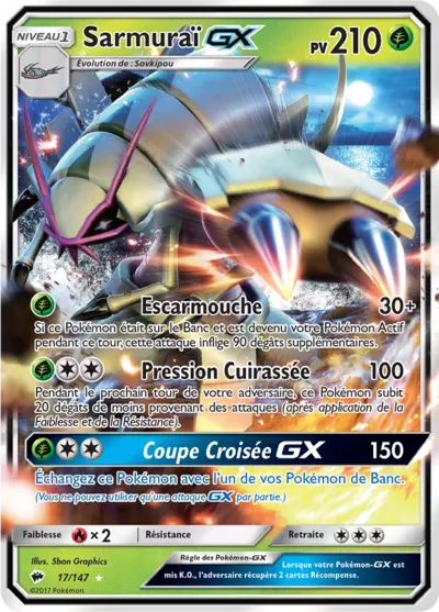 Sarmuraï GX 17/147, carte Ombres Ardentes (BUS), en vente à Manga Cash à Ans, province de Liège.