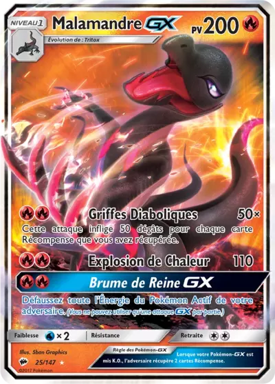 Malamandre GX 25/147, carte Ombres Ardentes (BUS), en vente à Manga Cash à Ans, province de Liège.