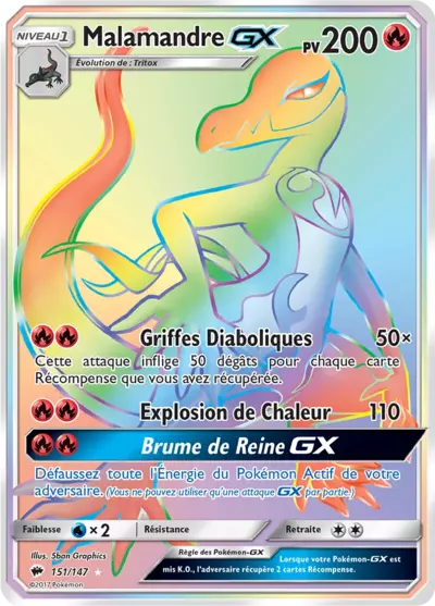 Malamandre GX 151/147, carte Ombres Ardentes (BUS), en vente à Manga Cash à Ans, province de Liège.