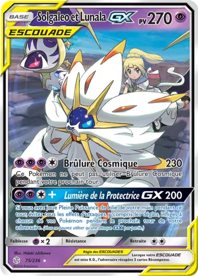 Solgaleo et Lunala Escouade 75/236, carte Éclipse Cosmique (CEC), en vente à Manga Cash à Ans, province de Liège.