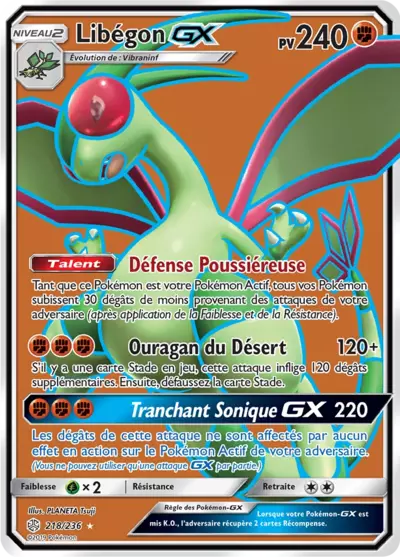 Libégon GX 218/236, carte Éclipse Cosmique (CEC), en vente à Manga Cash à Ans, province de Liège.