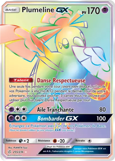 Plumeline GX 255/236, carte Éclipse Cosmique (CEC), en vente à Manga Cash à Ans, province de Liège.