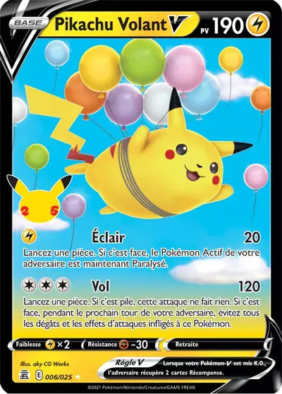 Carte Pokémon Pikachu Volant V 006/025 - Célébrations - CEL - Manga Cash Liège