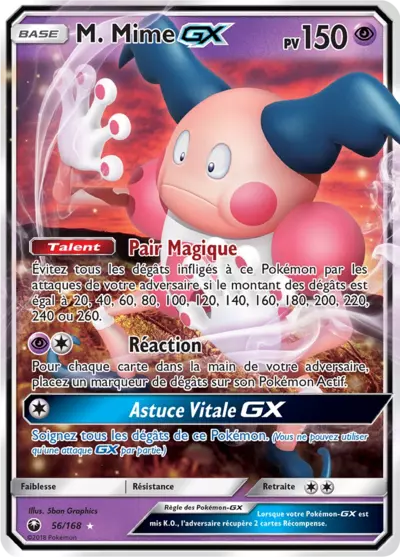 M. Mime GX 56/168, carte Tempête Céleste (CES), en vente à Manga Cash à Ans, province de Liège.