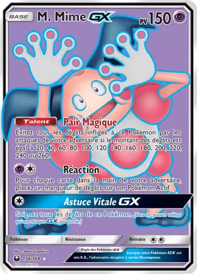 M. Mime GX 156/168, carte Tempête Céleste (CES), en vente à Manga Cash à Ans, province de Liège.