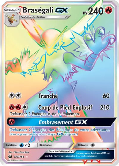 Braségali GX 170/168, carte Tempête Céleste (CES), en vente à Manga Cash à Ans, province de Liège.