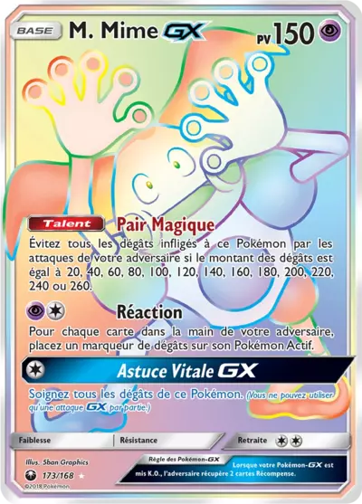 M. Mime GX 173/168, carte Tempête Céleste (CES), en vente à Manga Cash à Ans, province de Liège.