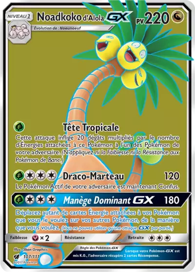 Noadkoko d'Alola GX 107/111, carte Invasion Carmin (CIN), en vente à Manga Cash à Ans, province de Liège.