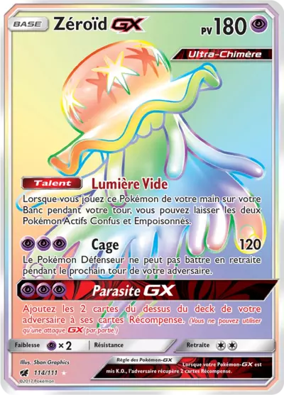 Zéroïd GX 114/111, carte Invasion Carmin (CIN), en vente à Manga Cash à Ans, province de Liège.