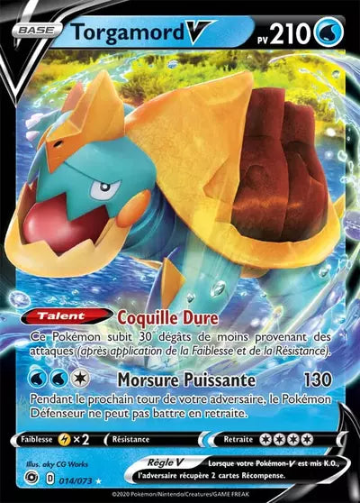 Carte Pokemon Torgamord V 014/073 CPA La Voie du Maitre, non reconditionnee - disponible chez Manga Cash Ans (Liege)