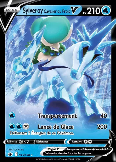 Carte Pokémon Sylveroy Cavalier du Froid V 045/198 - Règne de Glace (CRE) chez Manga Cash Ans-Liège (Liège), vendue à l’unité (non reconditionnée).